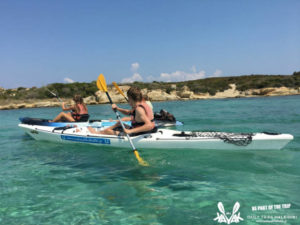 Family sea kayak trip